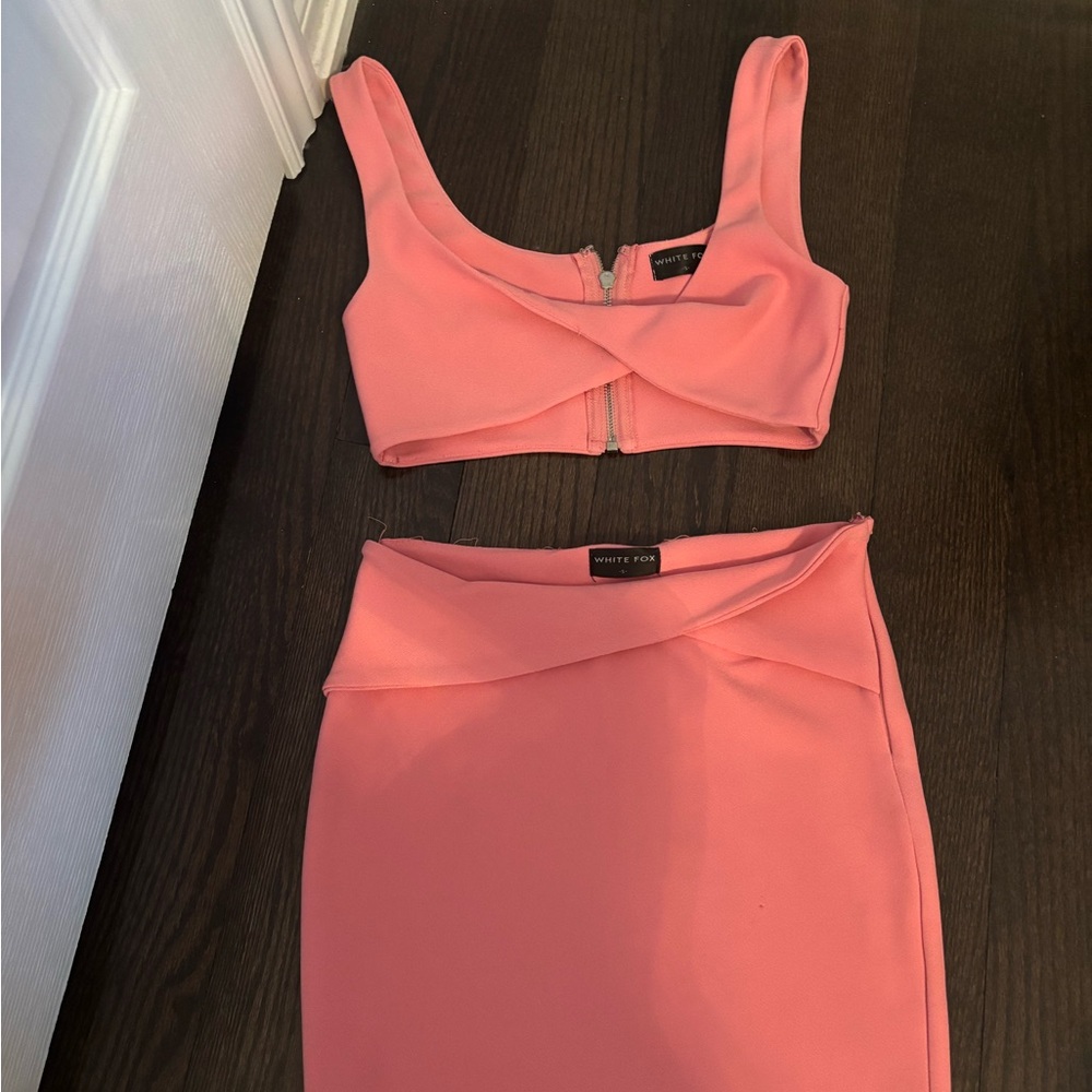 White Fox Boutique Pink Skirt Set
